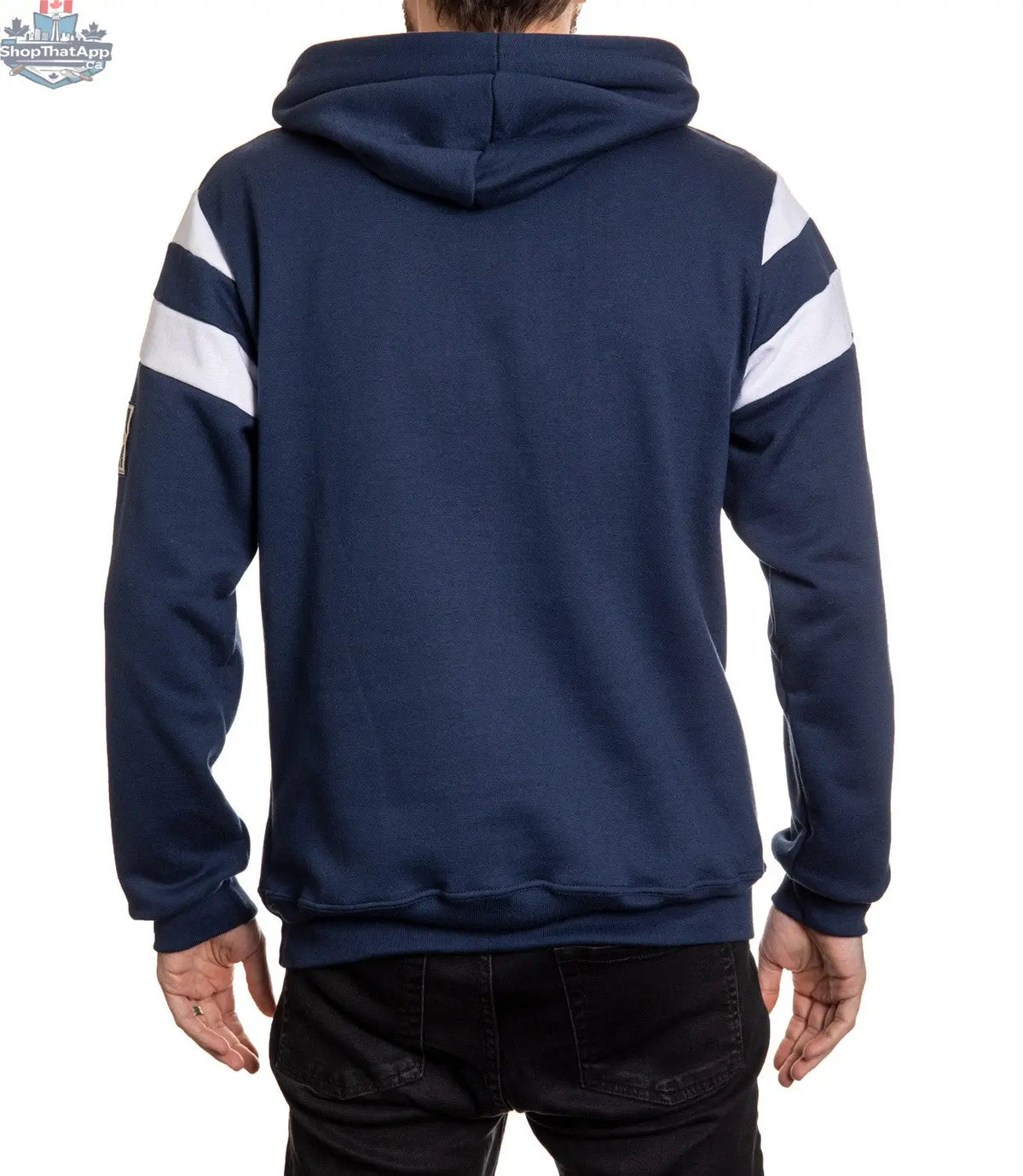 Toronto Maple Leafs varsity retro hoodie by Calhoun Surf N' Skate, featuring team logo and classic varsity style on soft fabric.
