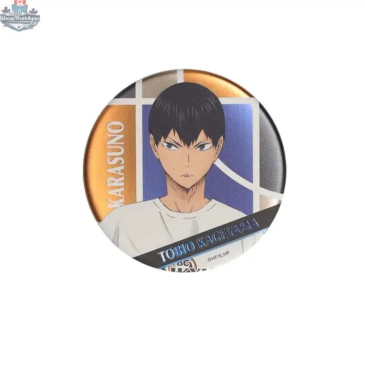 Haikyu!! Can Badge featuring Tobio Kageyama from the 2016 joint practice session, 75mm anime collectible by Doki Doki Land