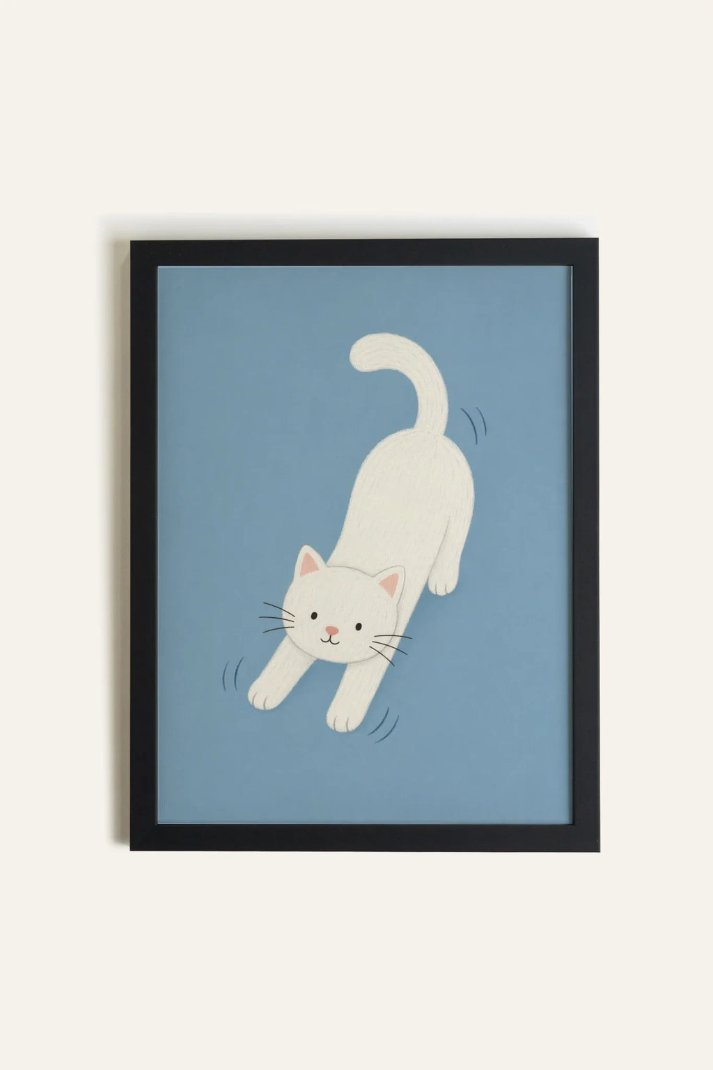 HAPPY KITTEN Wall Art - Oeuvre sur toile rigide, encadré Noir (collective)
