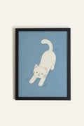 HAPPY KITTEN Wall Art - Oeuvre sur toile rigide, encadré Noir (collective)