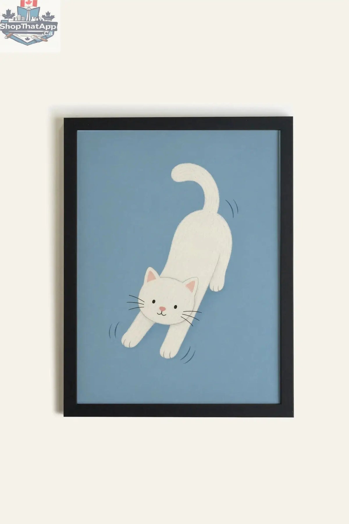 HAPPY KITTEN Wall Art - Oeuvre sur toile rigide, encadré Noir (collective) - Shopthatapp.ca