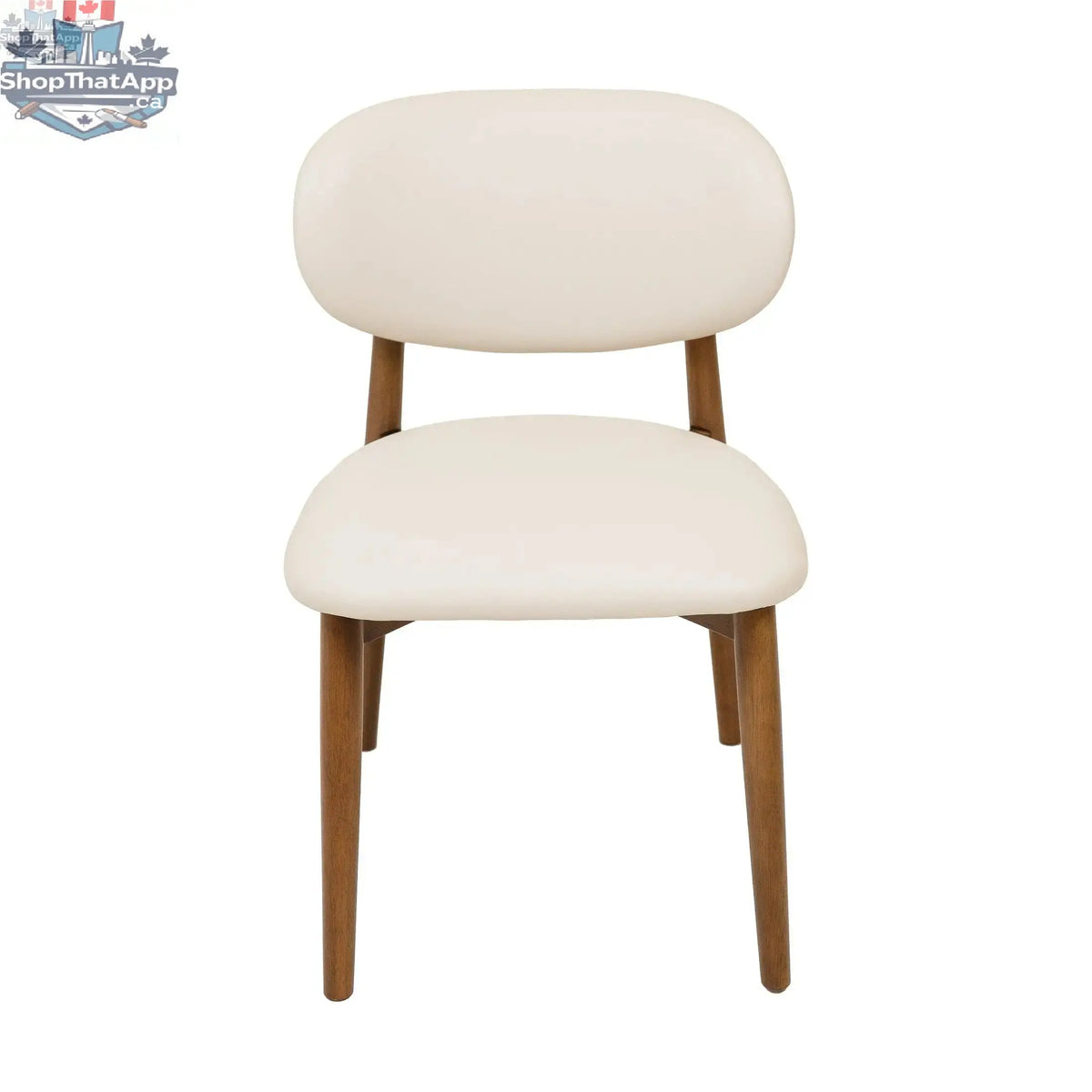 Skat genuine leather dining chair by Hygge Design House with frosted finish, showcasing a sleek, modern design and plush leather upholstery.