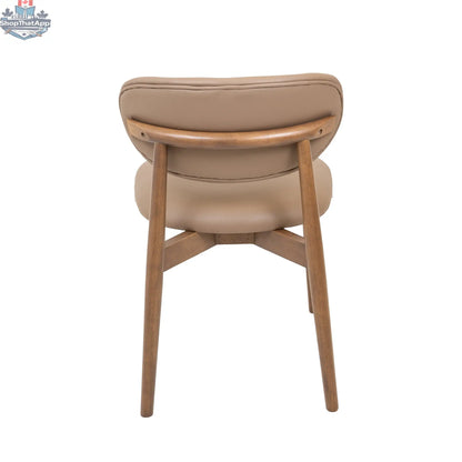 Mocha Skat Genuine Leather Dining Chair by Hygge Design House with sleek wooden legs and modern design.