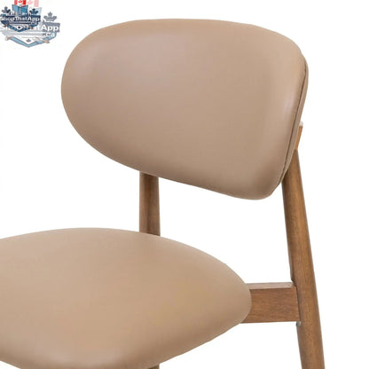 Mocha Skat Genuine Leather Dining Chair by Hygge Design House with sleek wooden legs and modern design.