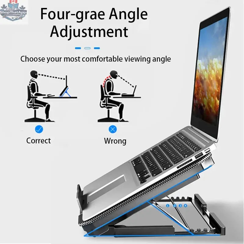 Gaming Laptop Cooler Large Size For 12-16 Inch Notebook Two USB Laptop Cooling Pads Wind Speed Adjustable Silent Laptop Stand - Shopthatapp.ca