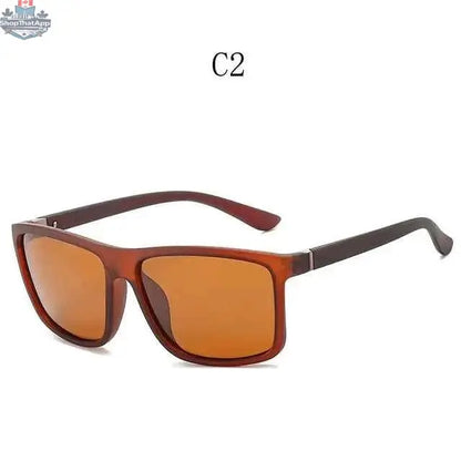 777tech HD polarized sunglasses with sleek black frames and tinted lenses, designed for outdoor sun protection.