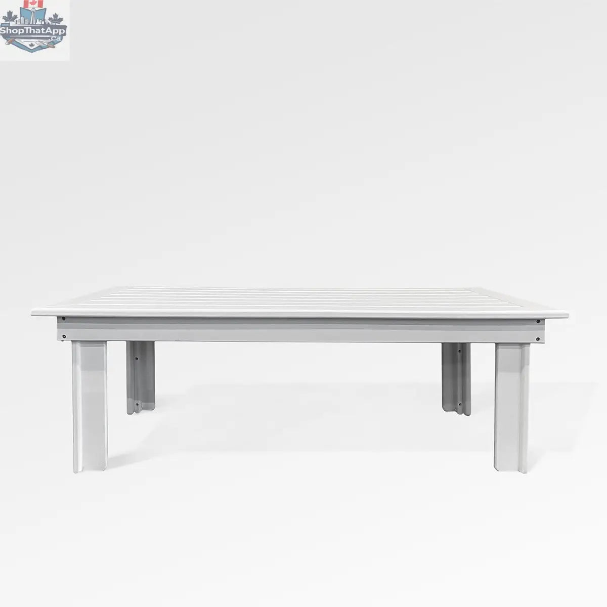 Enclover Hickory rectangle coffee table with white finish, showcasing a modern design and sturdy wooden construction.