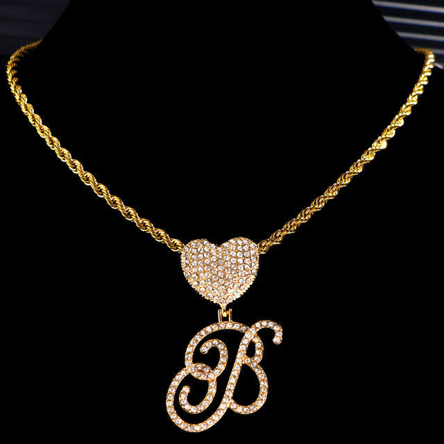 Gold Cursive Letter Pendant Necklace - Elevate Your Style with Timeless Elegance