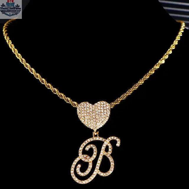 Gold Cursive Letter Pendant Necklace - Elevate Your Style with Timeless Elegance - Shopthatapp.ca