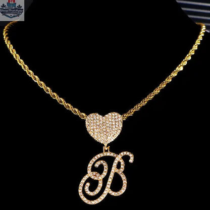 Gold Cursive Letter Pendant Necklace - Elevate Your Style with Timeless Elegance - Shopthatapp.ca