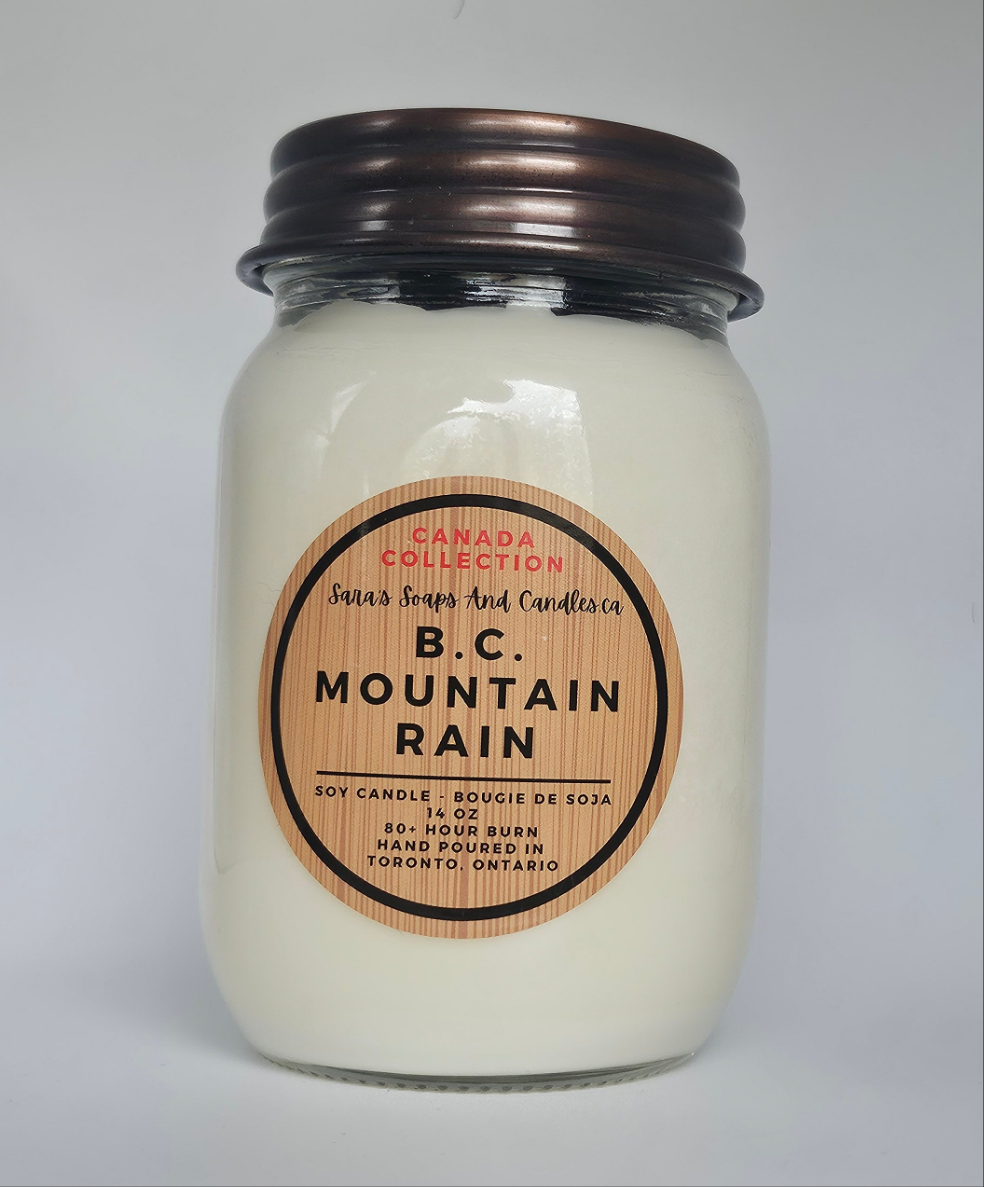BC Mountain Rain Soy Candle - 14oz - Shopthatapp.ca