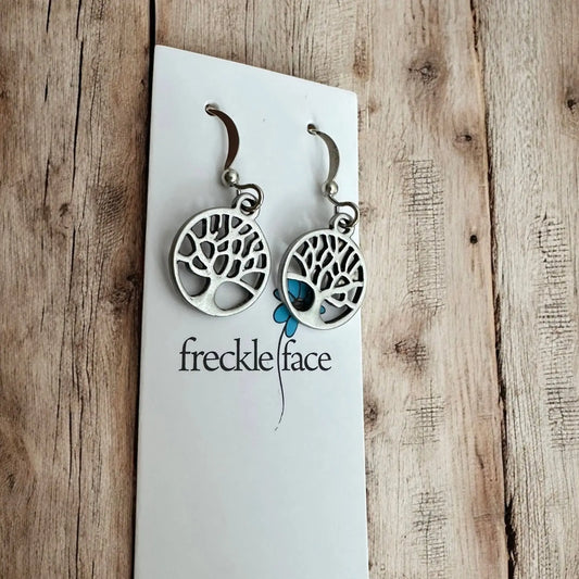 Tree Silhouette Earrings in Matte & Polished Silver Options - Shopthatapp.ca