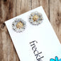 Two Toned Daisy Studs - Shopthatapp.ca