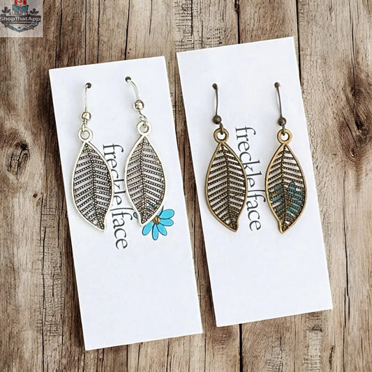 Filigree Leaf Earrings – Lightweight Nature-Inspired Dangles - Shopthatapp.ca