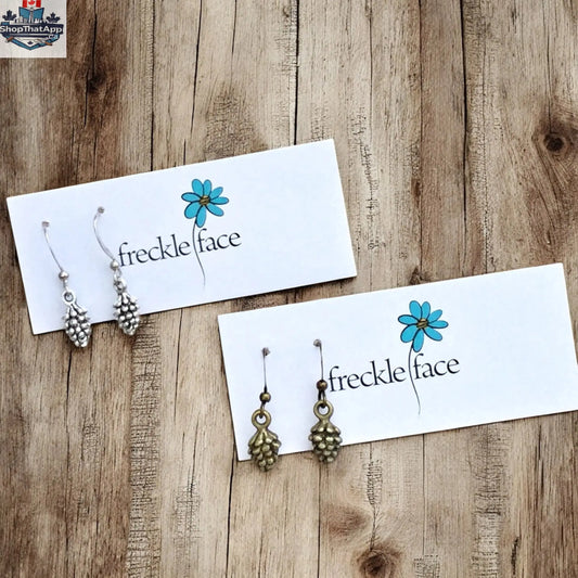 Pinecone Dangle Earrings - Nature-Inspired Hypoallergenic Jewelry - Shopthatapp.ca