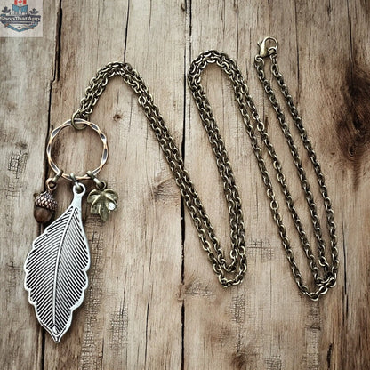 Mixed Metal Leaf Necklace - Shopthatapp.ca