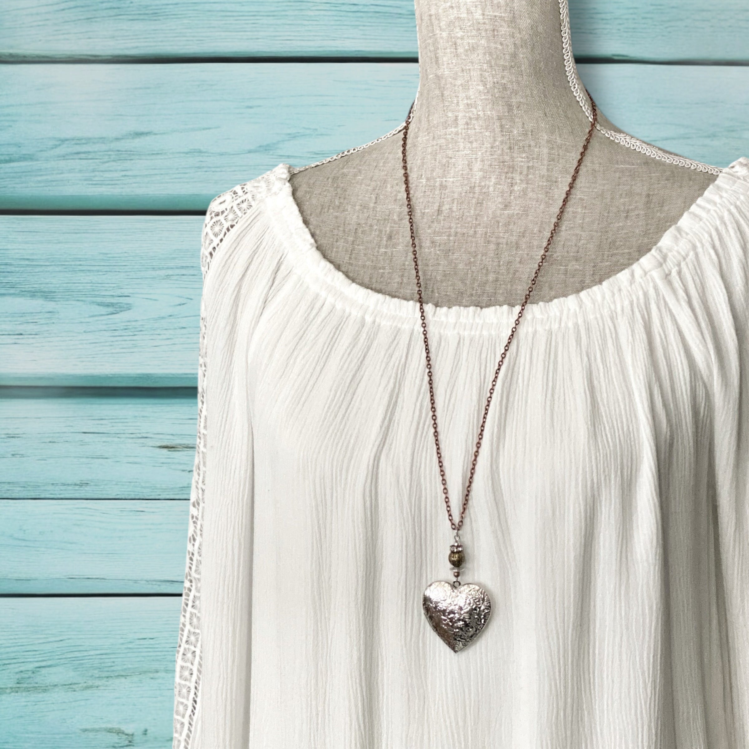 Heart Locket Necklace - Personalized Photo Keepsake Jewelry
