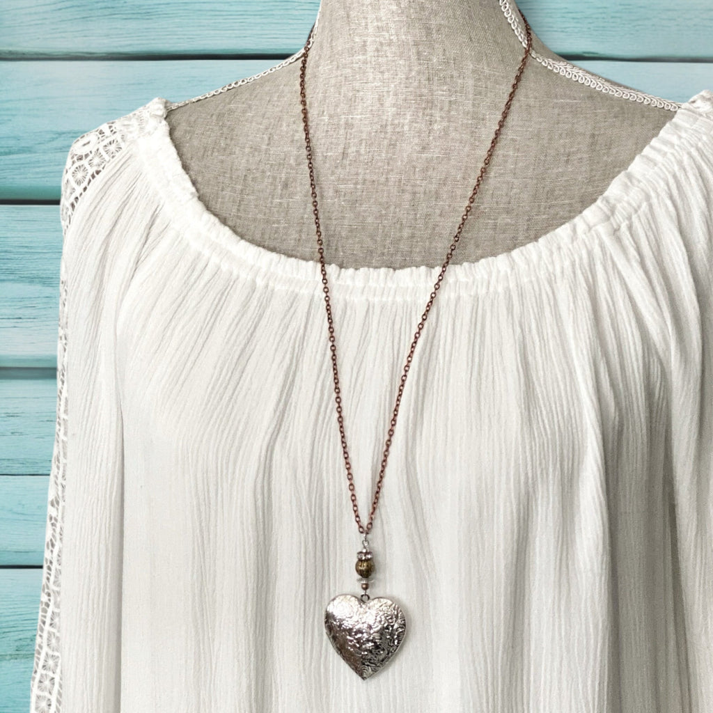 Heart Locket Necklace - Personalized Photo Keepsake Jewelry