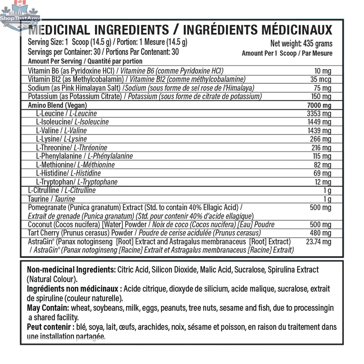 BulkBully Supplements VNDL Project Vital hydration and recovery supplement powder in a colorful container with scoop and ingredients.