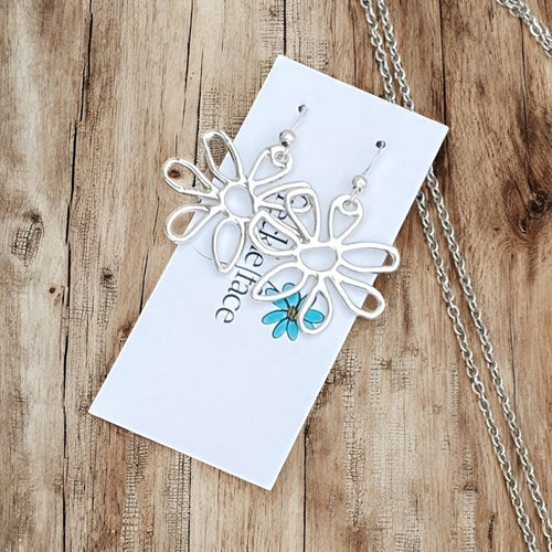 Abstract Flower Earrings – Lightweight Statement Hook Earrings