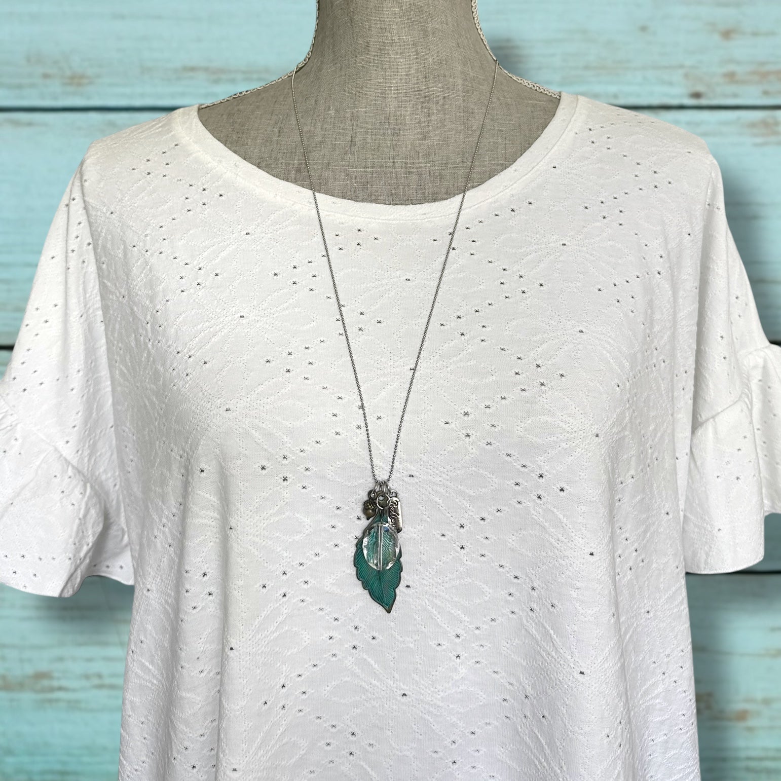 Patina Leaf Heart Tree Necklace for Nature Lovers - Shopthatapp.ca