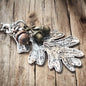 Oak Leaf and Acorn Necklace - Silver-Tone or Bronze-Tone Forest Pendant - Shopthatapp.ca