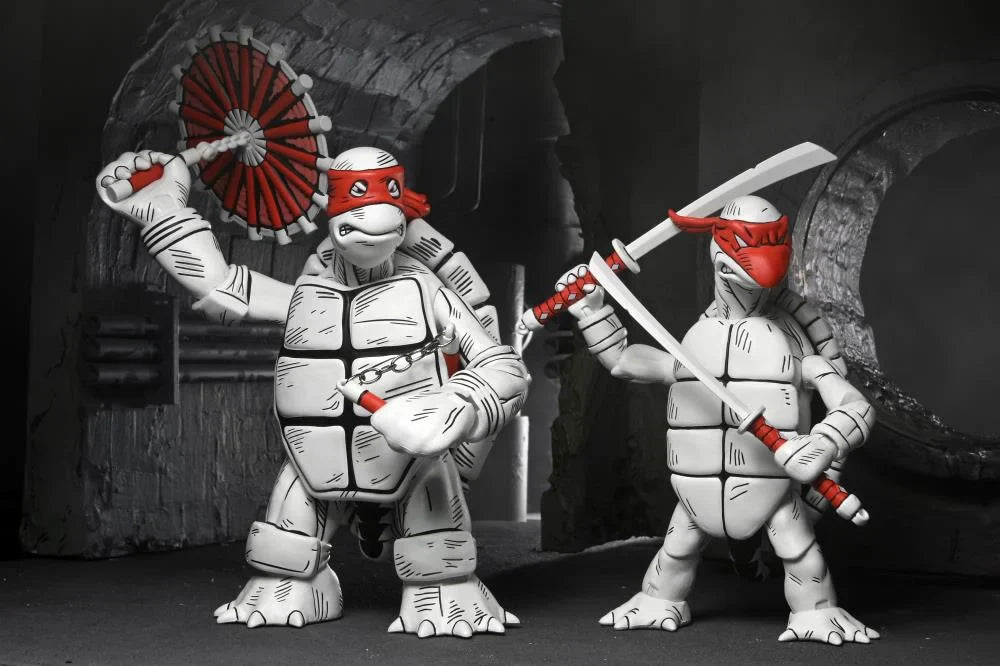NECA Teenage Mutant Ninja Turtles Black and White First Turtles 7" Action Figures - 2pk - Www.Shopthatapp.ca