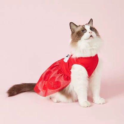 25¢ Kisses Valentine Dog Dress – Red Heart Puppy Outfit - Shopthatapp.ca