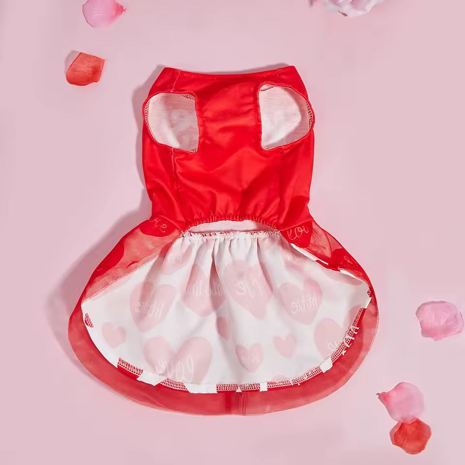 25¢ Kisses Valentine Dog Dress – Red Heart Puppy Outfit - Shopthatapp.ca