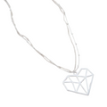 Double Strand Heart Pendant Necklace in Silver Plate - Shopthatapp.ca