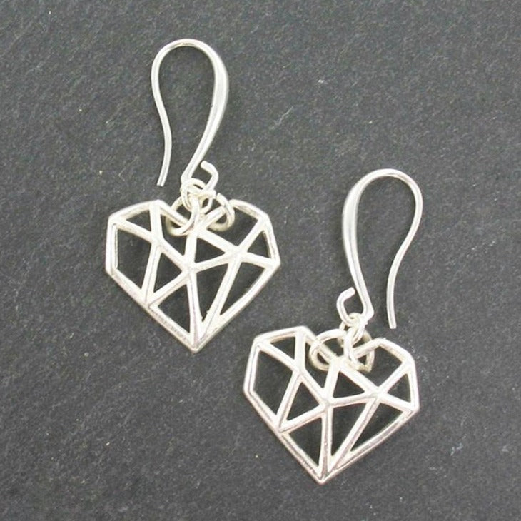 Heart Charm Earrings Silver Plate - Elegant and Timeless Jewelry - Shopthatapp.ca