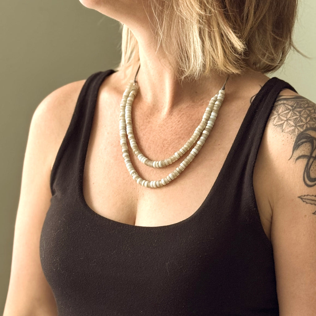 Double Strand Glass Bead Necklace - Shopthatapp.ca