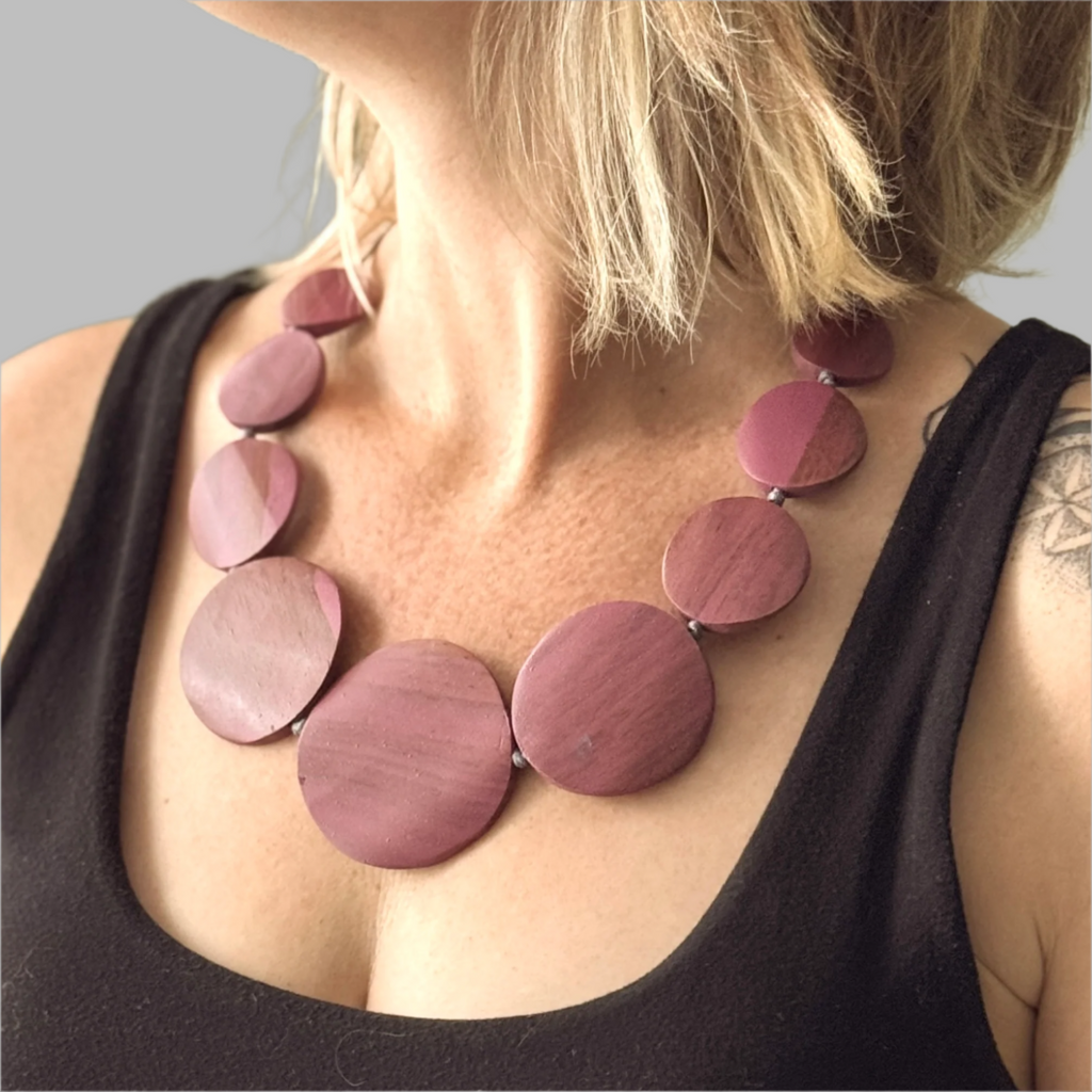 Wooden Flat Disk Necklace - Shopthatapp.ca