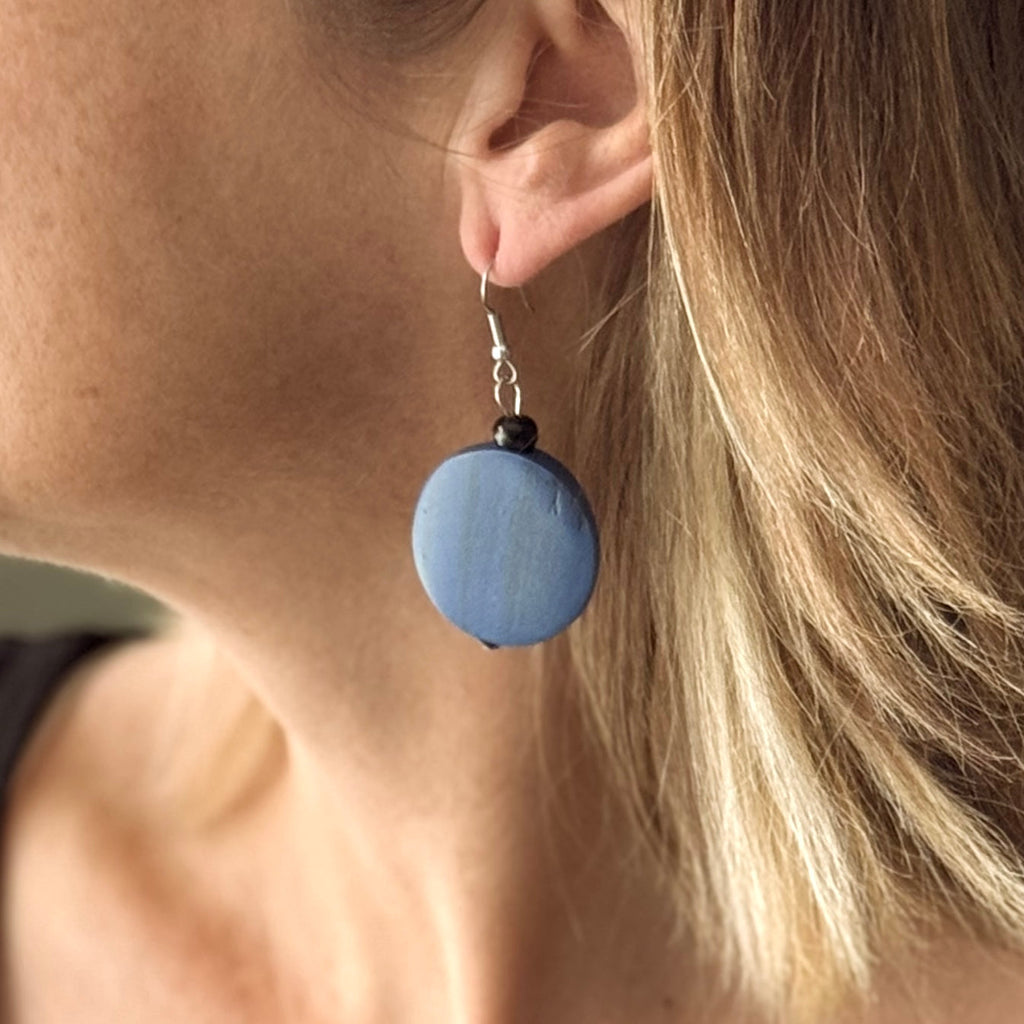 Wooden Disc Earrings - Unique Handmade Jewelry for a Natural Look - Shopthatapp.ca