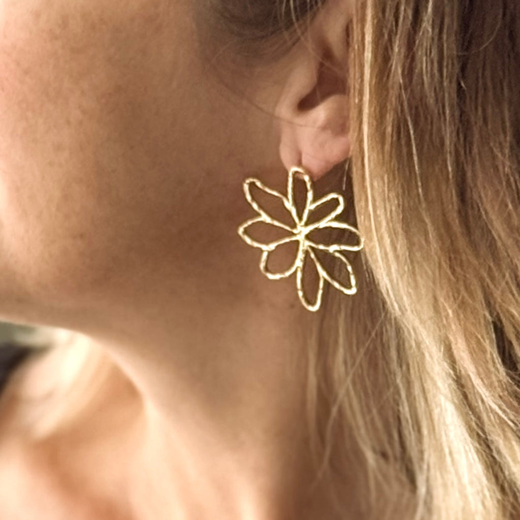 Open Flower Stud Earrings - Shopthatapp.ca