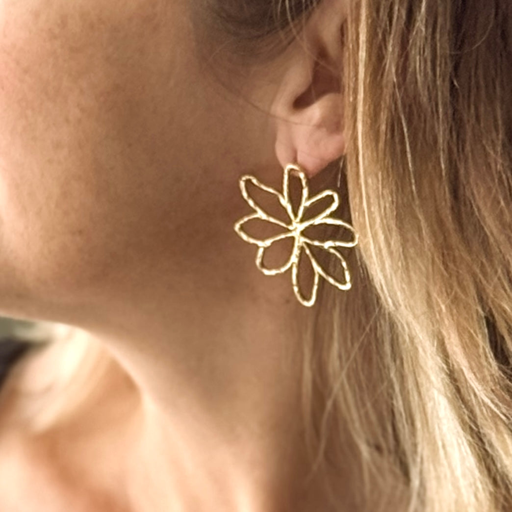 Open Flower Stud Earrings - Shopthatapp.ca