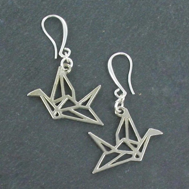 Origami Bird Earrings Silver Plate for Stylish Elegance - Shopthatapp.ca