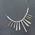 Drop Fan Necklace Silver Plate - Elegant and Chic Pendant - Shopthatapp.ca