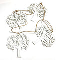 String Of Five White Wooden Trees - Elegant White Wooden Tree String Décor - Shopthatapp.ca