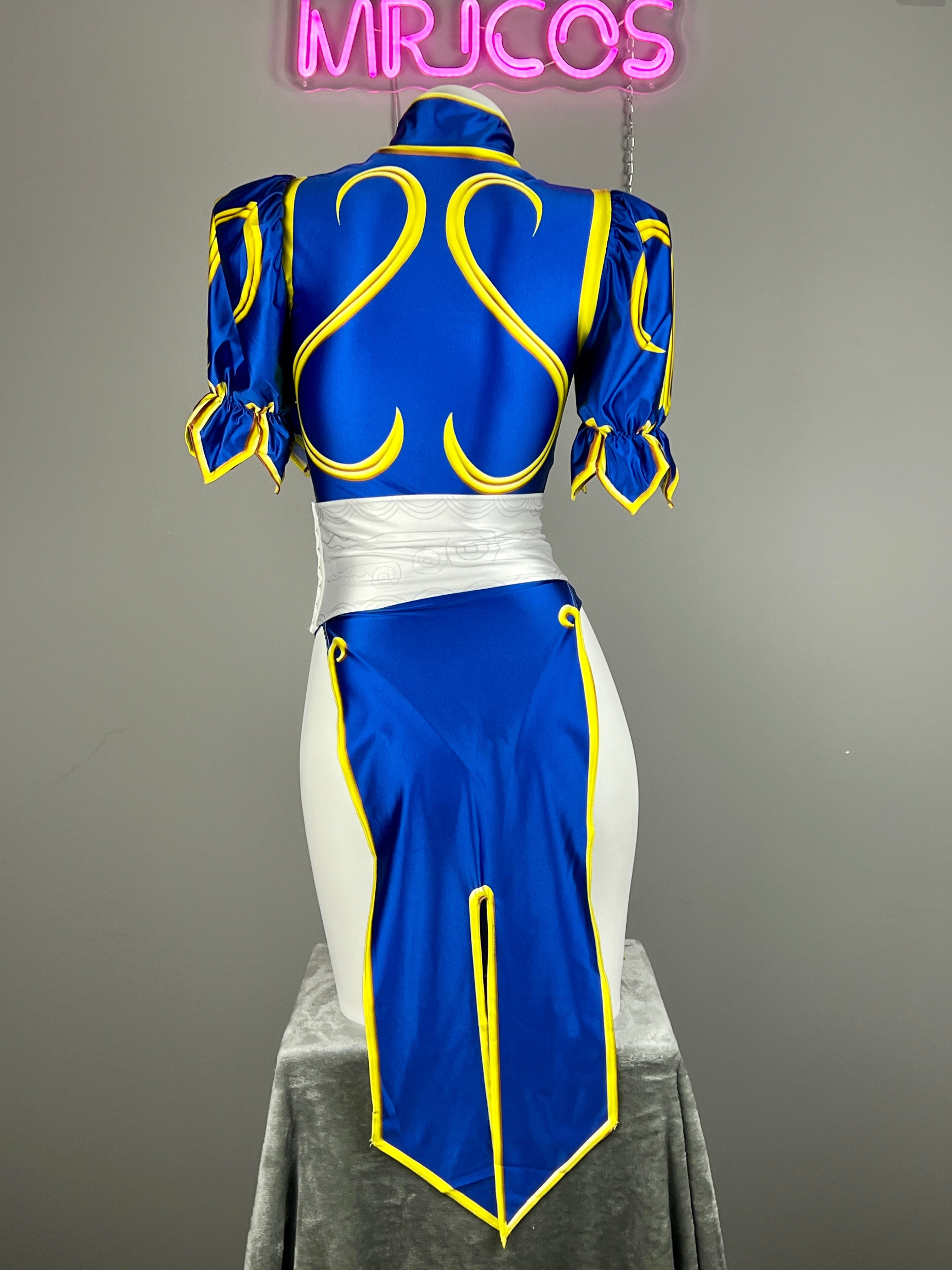 Super Hero Chun Li Spandex Cosplay Open Crotch Halloween Costume Bodysuit Sexy Lingerie - Shopthatapp.ca