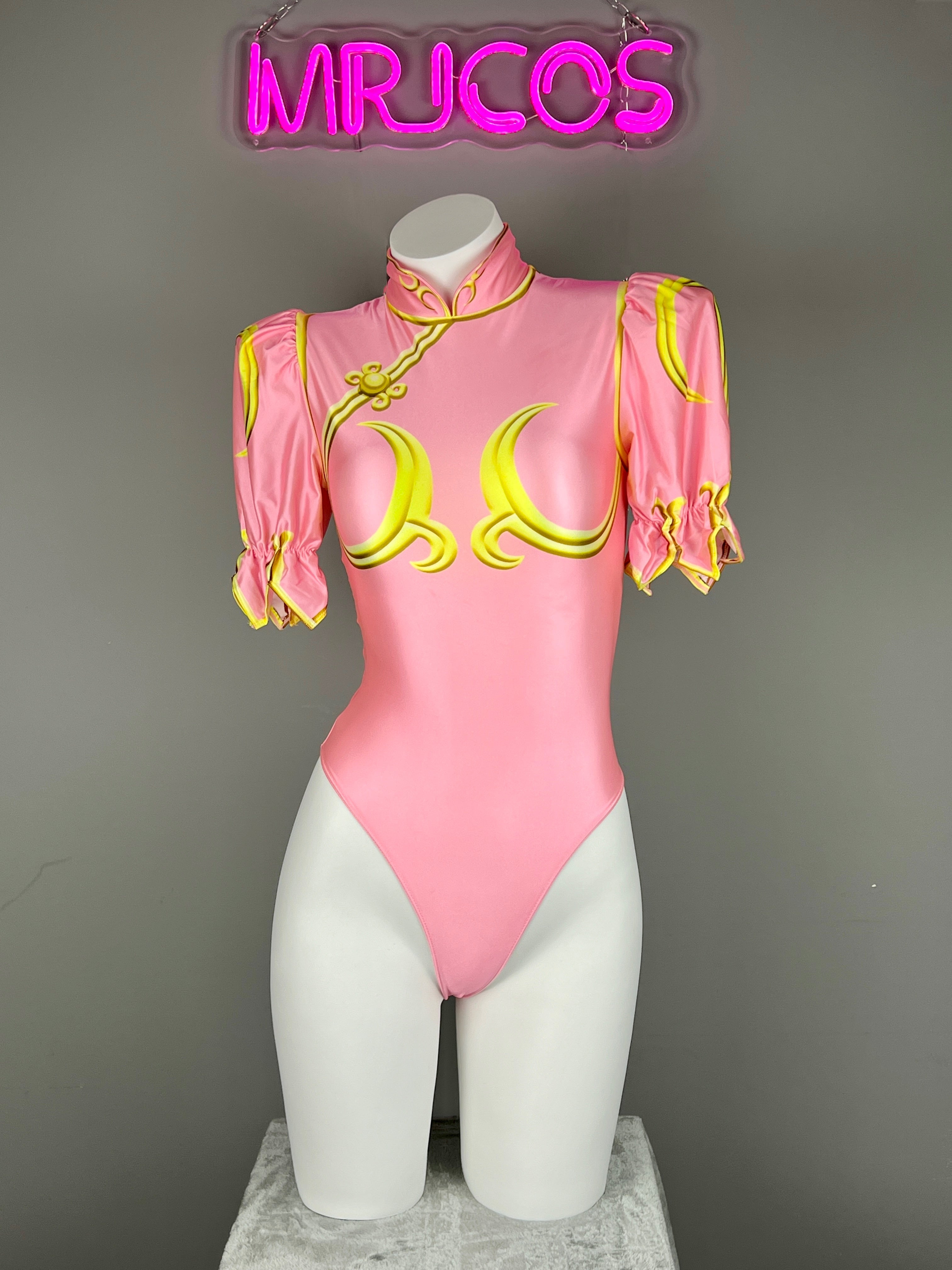 Super Hero Chun Li Spandex Cosplay Open Crotch Halloween Costume Bodysuit Sexy Lingerie - Shopthatapp.ca