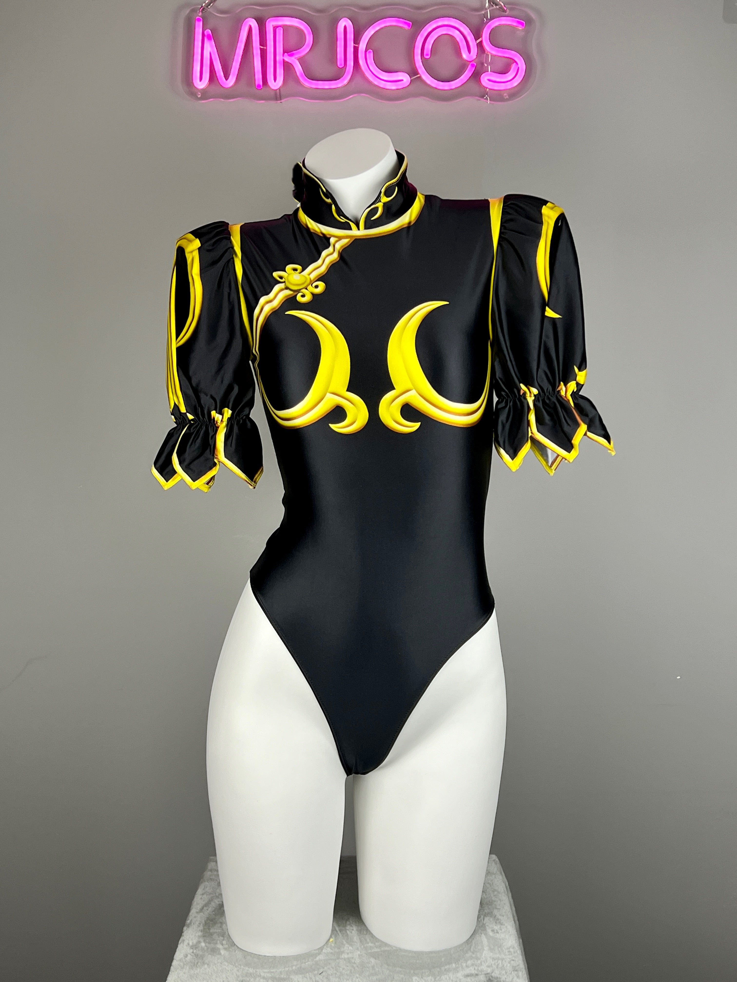 Super Hero Chun Li Spandex Cosplay Open Crotch Halloween Costume Bodysuit Sexy Lingerie - Shopthatapp.ca
