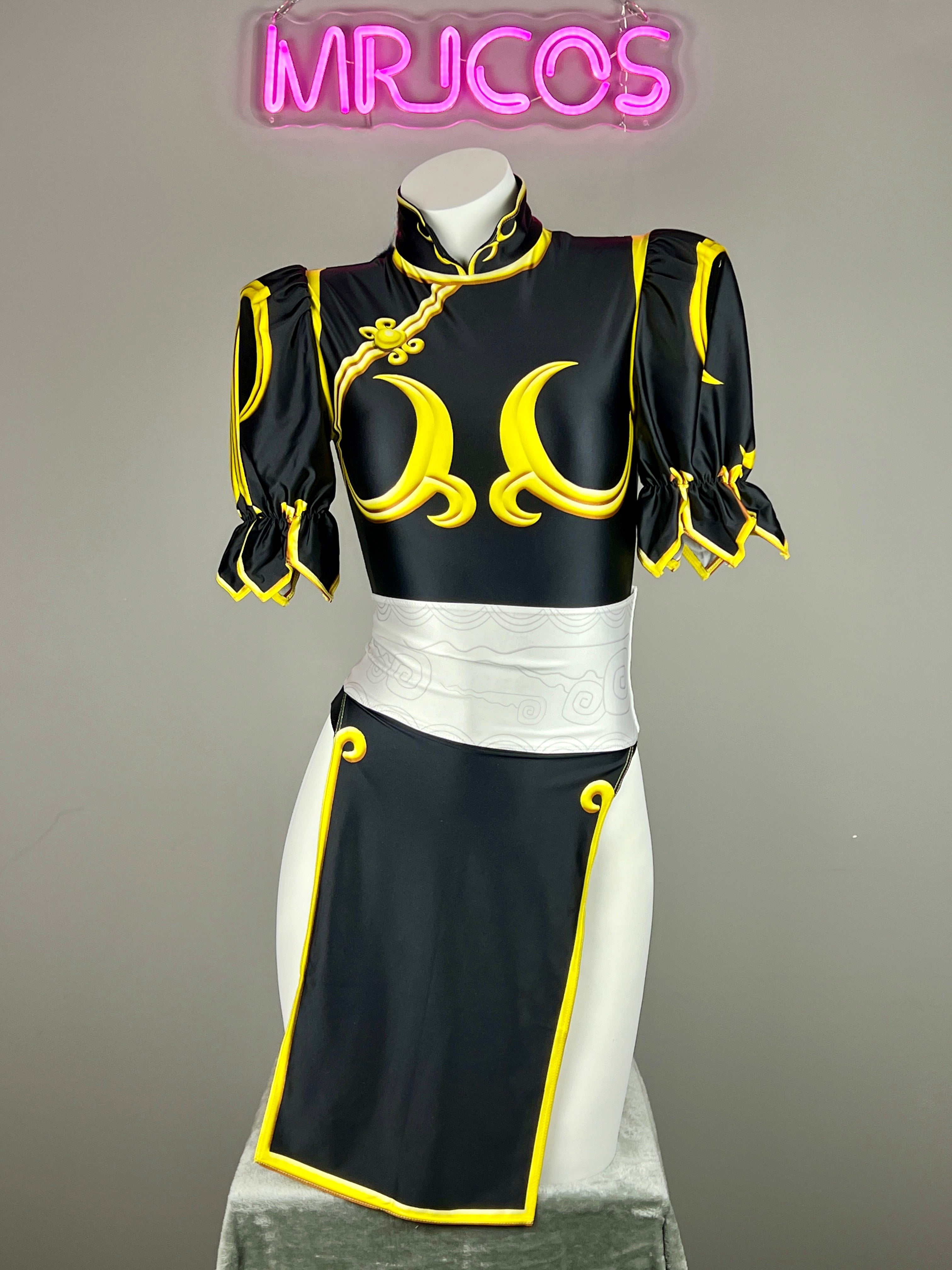 Super Hero Chun Li Spandex Cosplay Open Crotch Halloween Costume Bodysuit Sexy Lingerie - Shopthatapp.ca