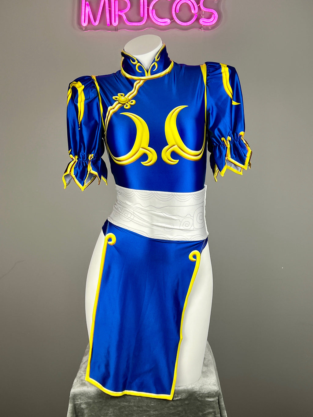Super Hero Chun Li Spandex Cosplay Open Crotch Halloween Costume Bodysuit Sexy Lingerie - Shopthatapp.ca