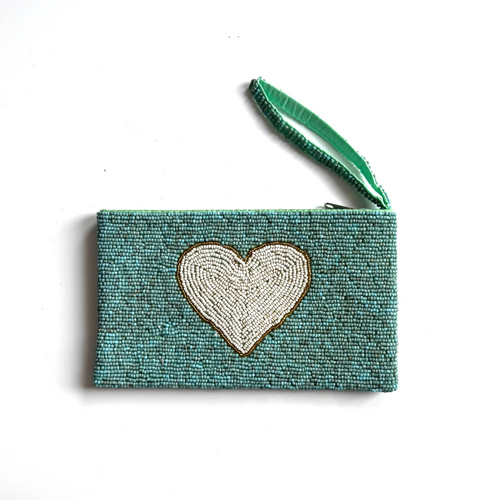 Beaded Heart Clutch - Shopthatapp.ca