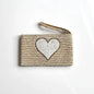 Beaded heart-shaped clutch purse by Suzie Blue Canada with intricate beadwork and a compact design for evening use.