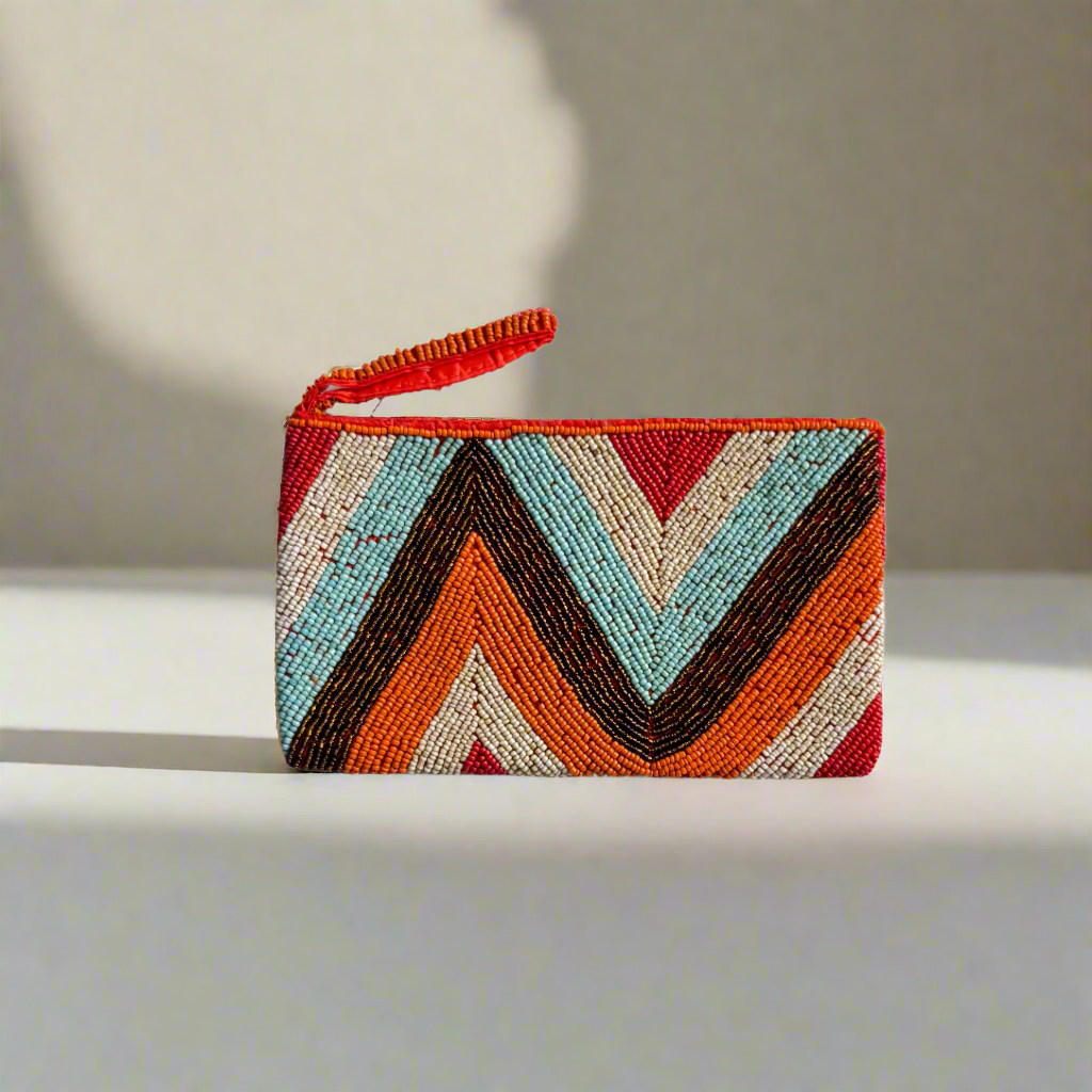 Beaded Zig Zag Clutch Purse - Shopthatapp.ca