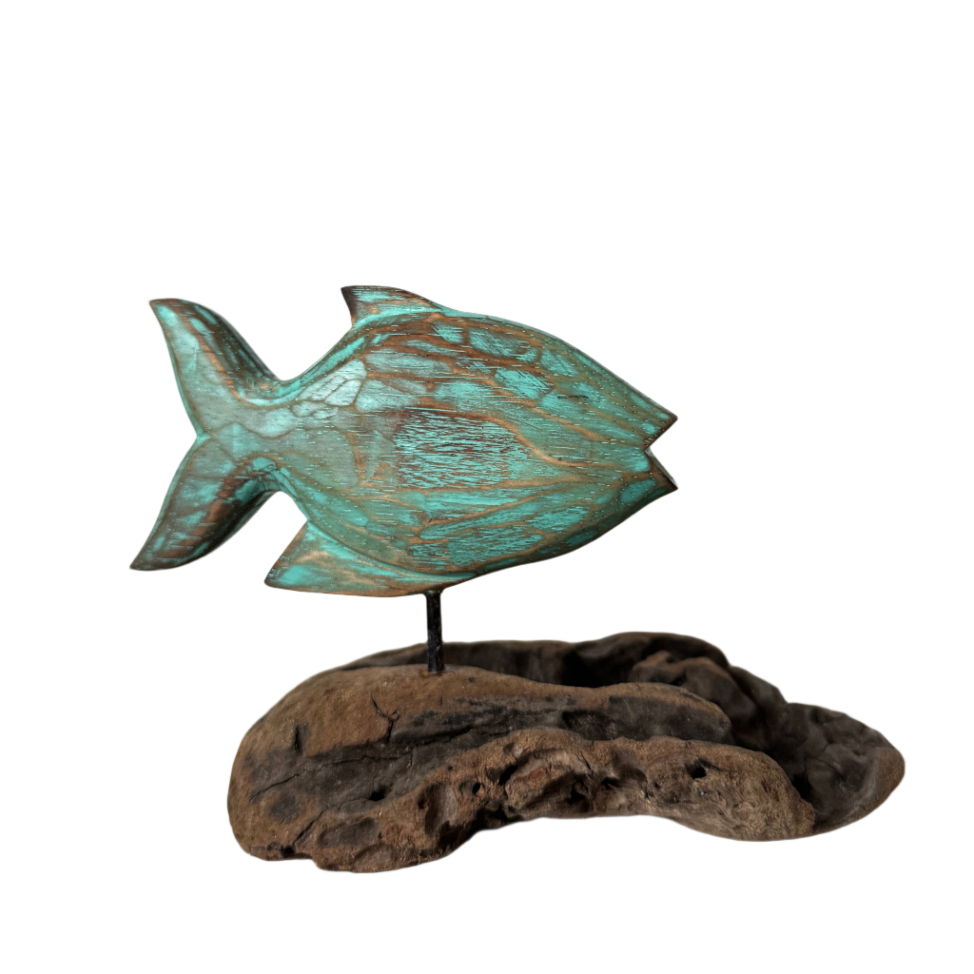 Driftwood Fish Decor - Turquoise - Shopthatapp.ca