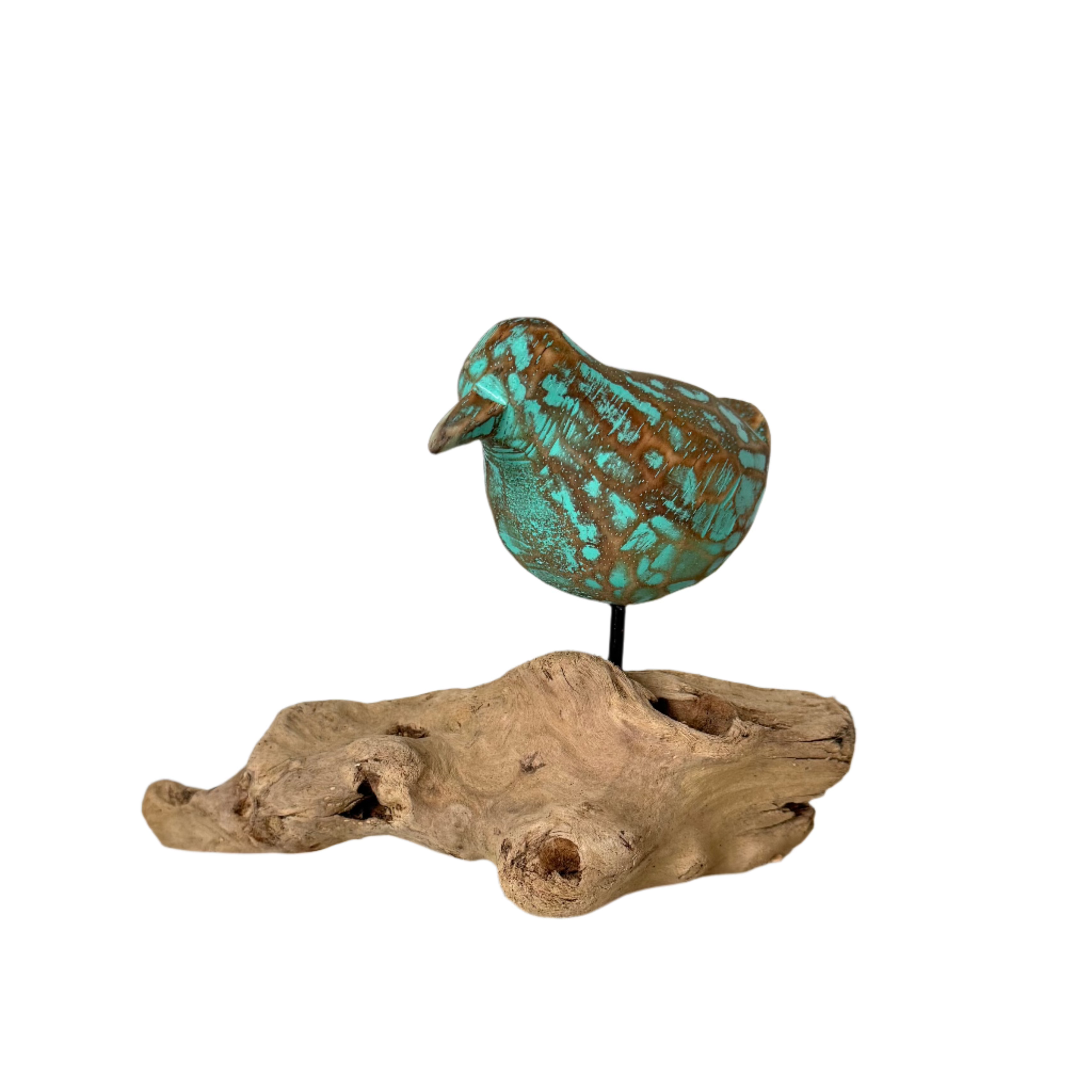 Driftwood Bird Decor - Turquoise - Shopthatapp.ca