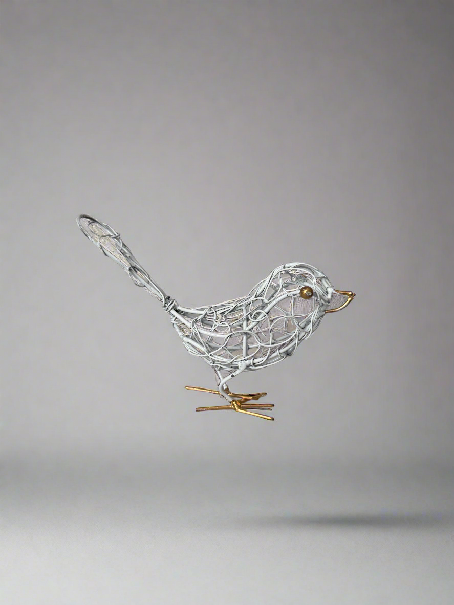 Wire Bird White Decorative Accent for Your Home - Shopthatapp.ca
